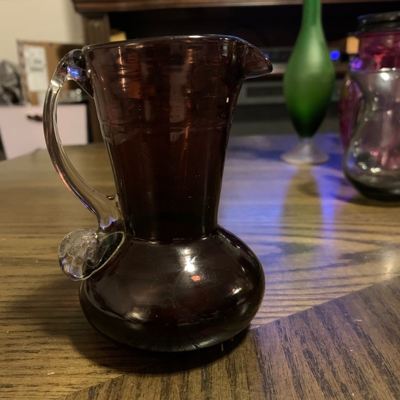 Gorgeous, Hand-Blown, Amethyst Glass Pitcher/ Creamer - Picture 4 of 7